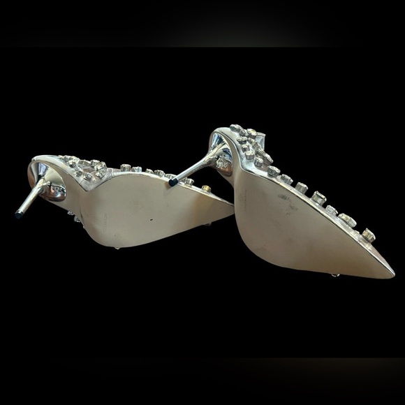 Good American NEW Clear Pointed-Toe Crystal Embellished Pumps Diamonds Forever - Picture 7 of 10